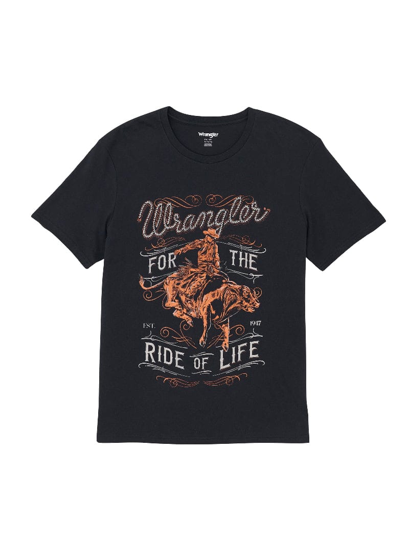 Wrangler Mens Shirts S Wrangler Tee Mens Jet Black