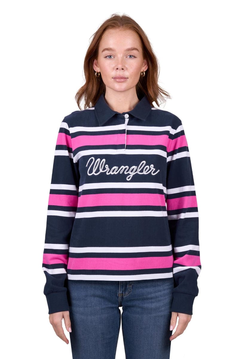 Wrangler Womens Jumpers, Jackets & Vests 10 / Navy/Fuchsia Wrangler Rugby Jumper Womens Moira