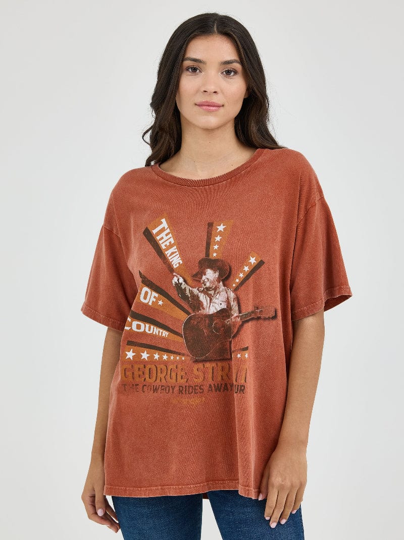 Wrangler Womens Shirts Rust / XS Wrangler Tee Womens George Strait