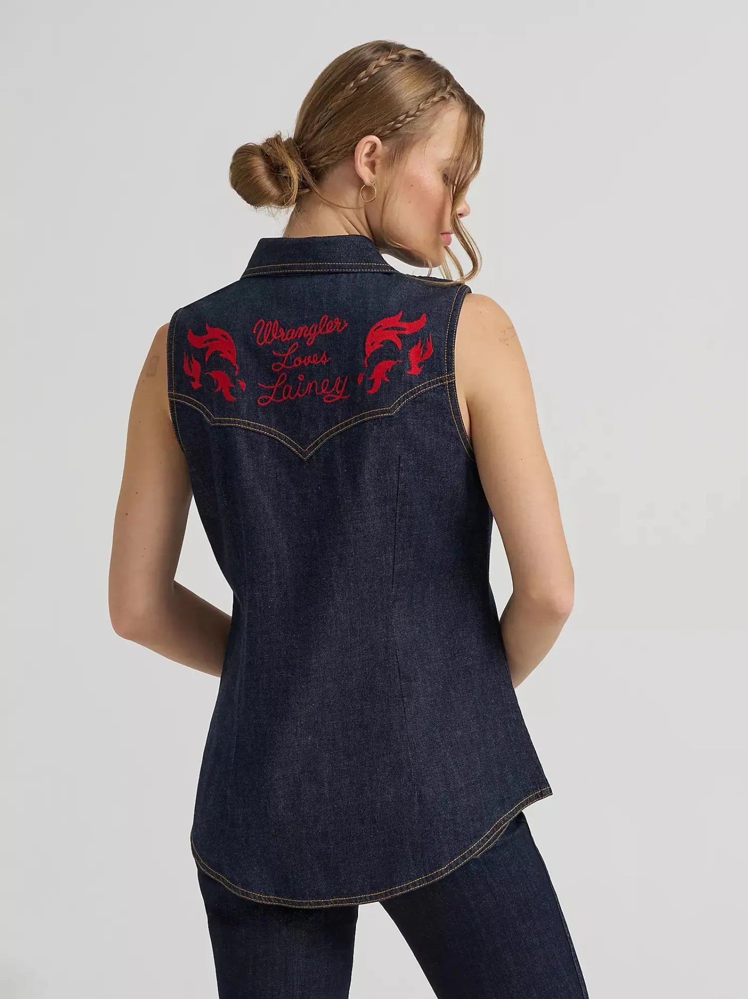 Wrangler Womens Shirts Wrangler Shirt Womens Embroidered Sleeveless