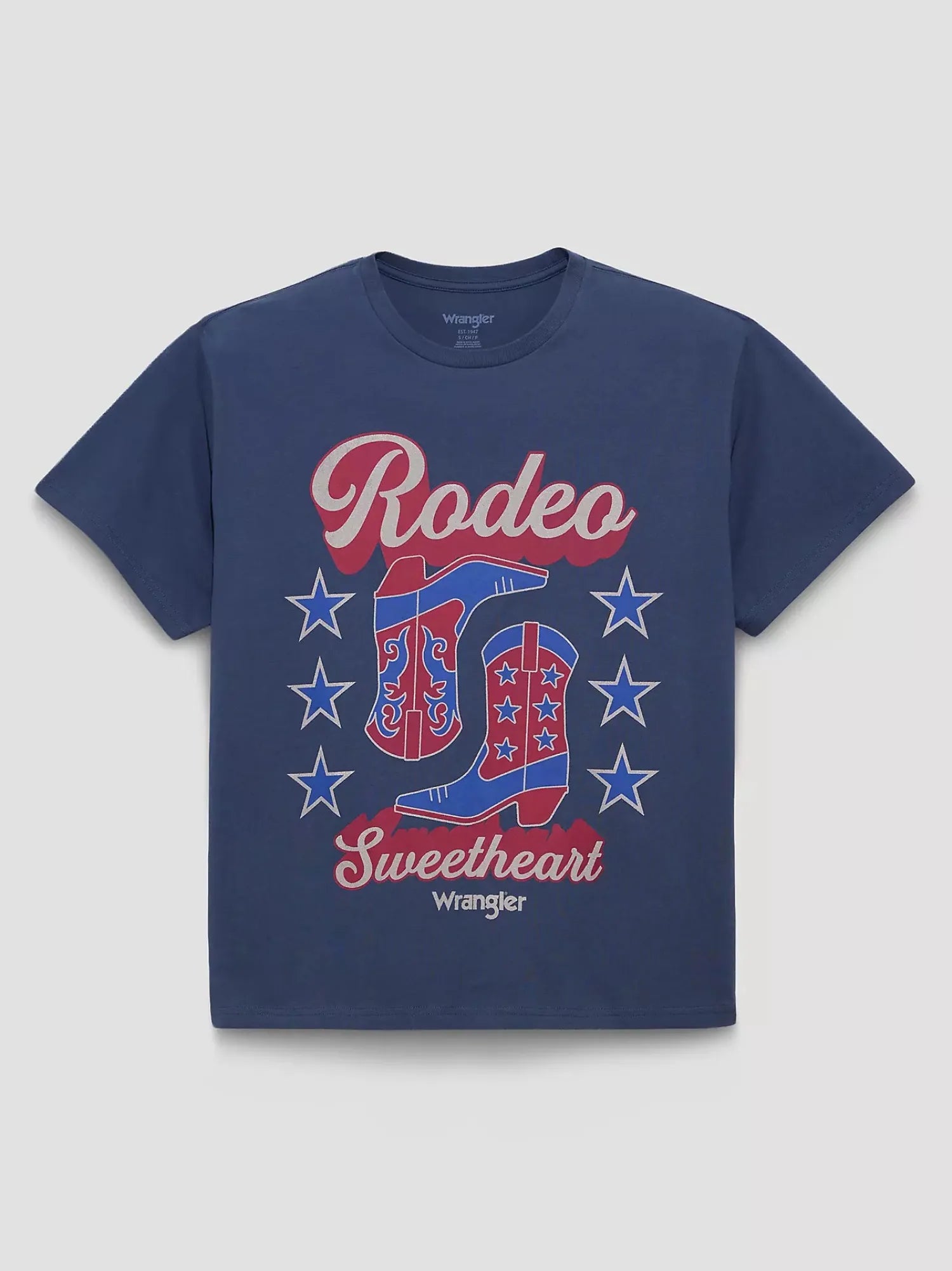 Wrangler Womens Shirts XS / Navy Wrangler Tee Womens Rodeo Girlfriend Fit