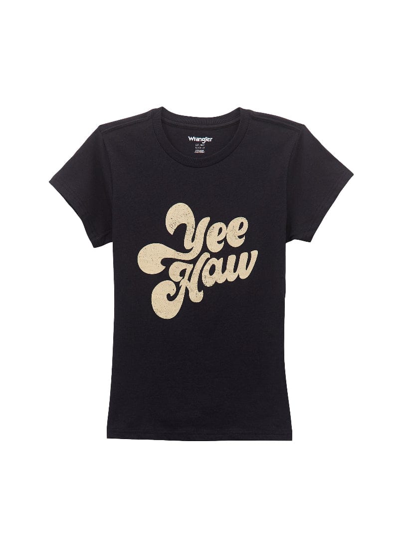 Wrangler Womens Shirts XS Wrangler Tee Womens Black Beauty