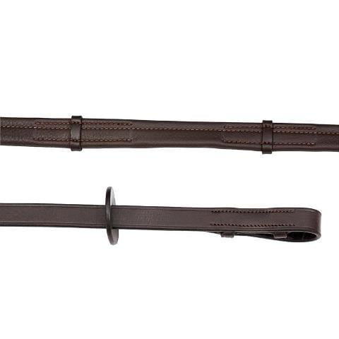 Eurohunter Padded Leather Reins Havana - Gympie Saddleworld & Country Clothing