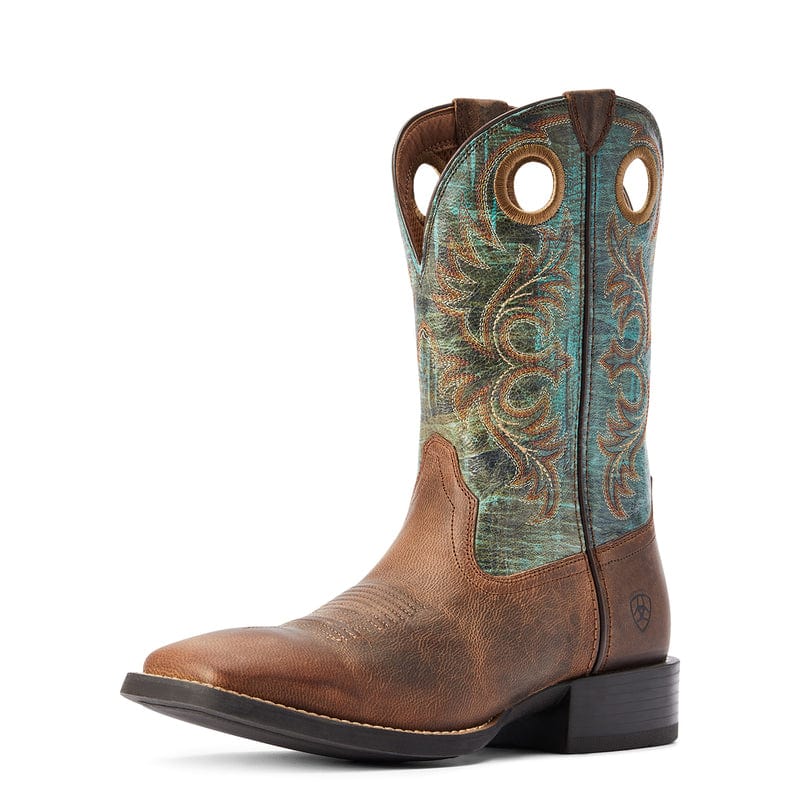 Ariat Mens Boots & Shoes MEN 7 / Loco Brown/Roaring Turquoise Ariat Boots Mens Sport Rodeo (10042403)