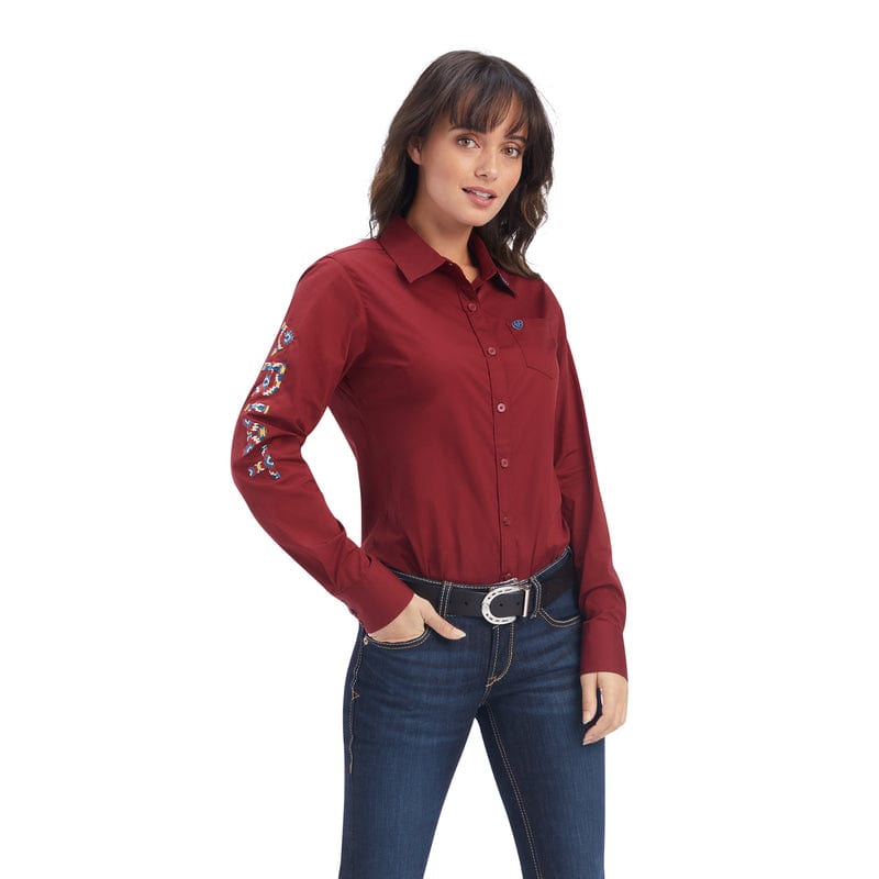Ariat Womens Shirts XS / Rouge Red Ariat Shirt Womens Team Kirby Stretch (10041434)