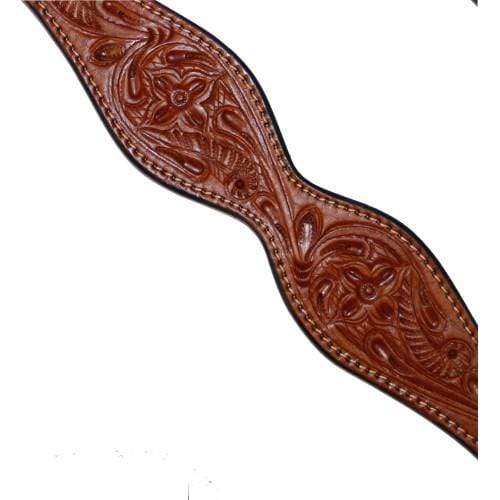 Fort Worth Tooled Chestnut Slobber Straps FOR26-0085 - Gympie Saddleworld & Country Clothing
