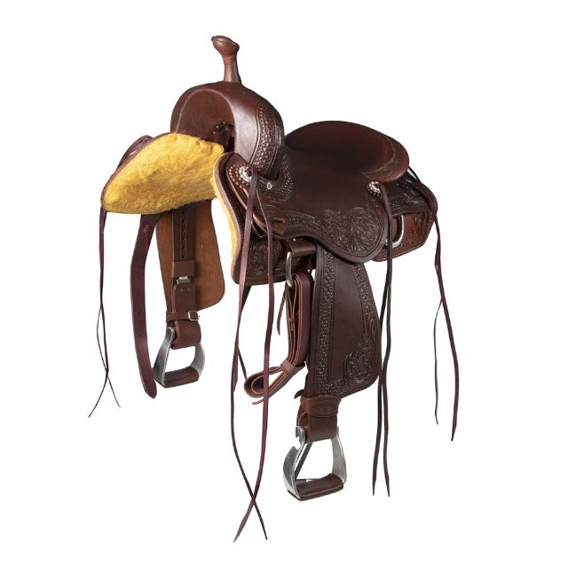 Fort Worth Saddles 16.5in Fort Worth Cutting Saddle Floral Tooled (FOR0320)