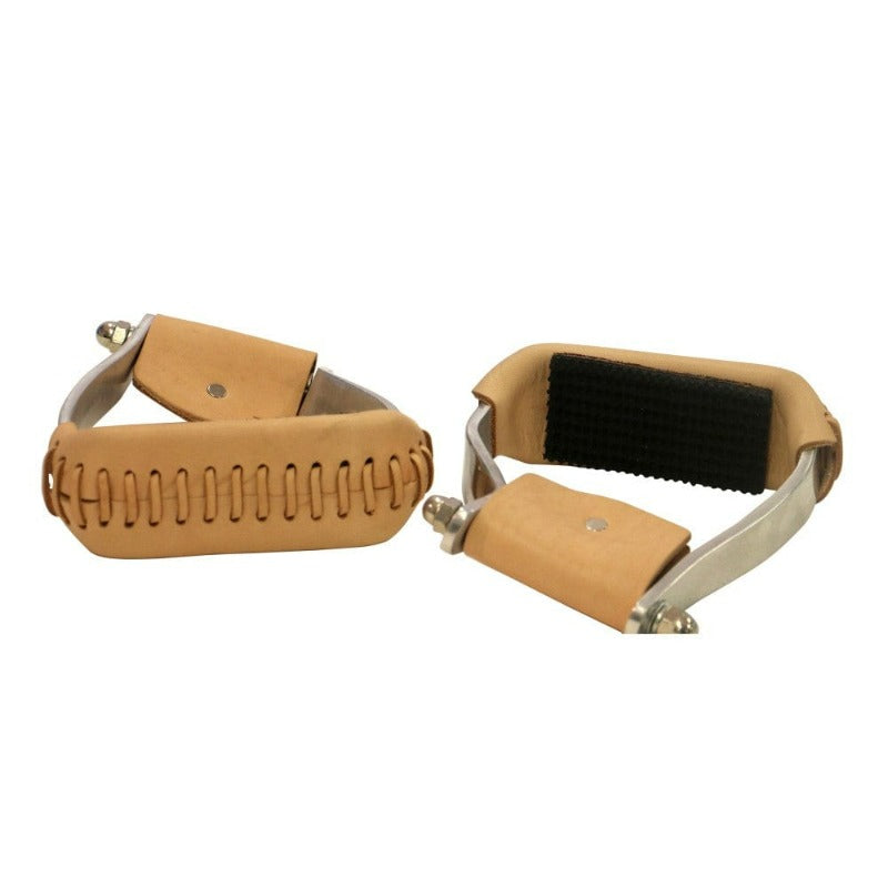 Gympie Saddleworld & Country Clothing Stirrups ONE SIZE Oxbows STR4265 Offset Aluminium w/ leather treads