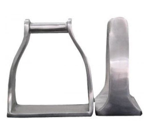 Gympie Saddleworld & Country Clothing Stirrups Polished Aluminium Oxbows (022128)