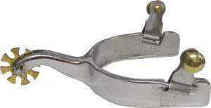 Campdraft Spur with Lip and Pin Stainless Steel Mens (089004) - Gympie Saddleworld & Country Clothing