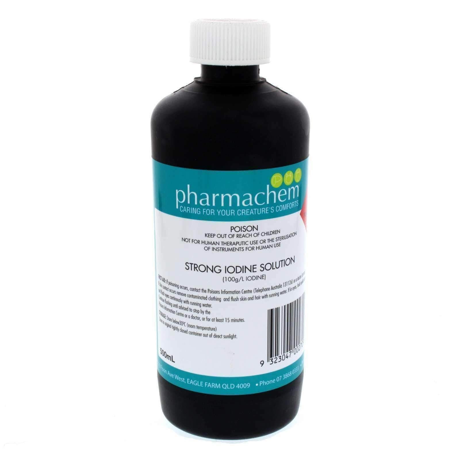 PHARMACHEM IODINE STRONG 10% 500ML - Gympie Saddleworld & Country Clothing