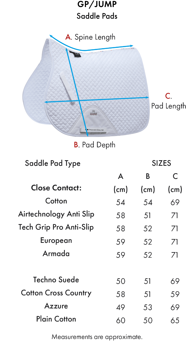 Premier Equine Saddle Pads English Premier Equine Close Contact Cotton GP/Jump Saddle Pad (3027)