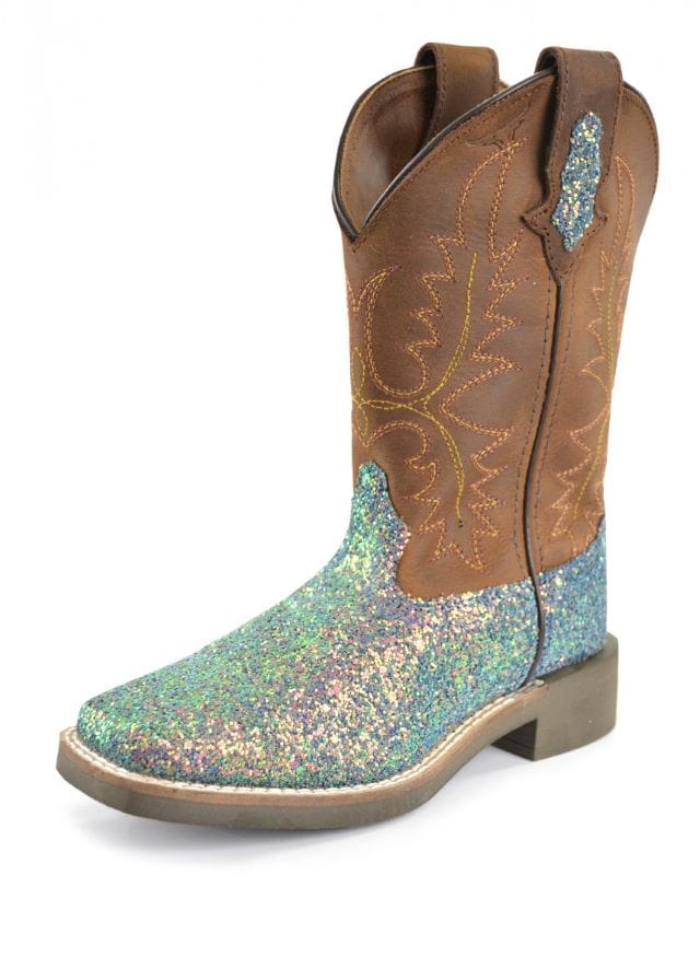Pure Western Kids Boots & Shoes CH 4 Pure Western Boots Kids Sadie Blue Glitter (PCP78069C)