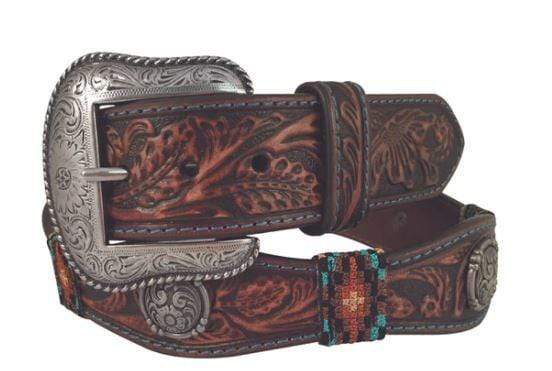 Roper Belts 32 Roper Embossed Scolloped Brwon Leather Belt (8628500)