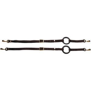 Saddlery Trading Training Equipment Black Side Reins LNG2780 Nylon with Rubber Ring Black