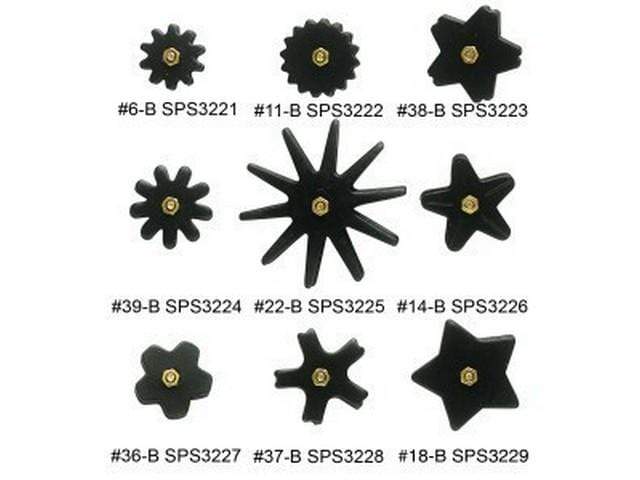 STC Spurs STC Black Steel 9 Point Spur Rowels (SPS3224)
