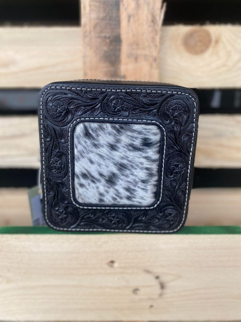 The Design Edge Gifts & Homewares Black/White Cowhide Jewellery Box (JB2)