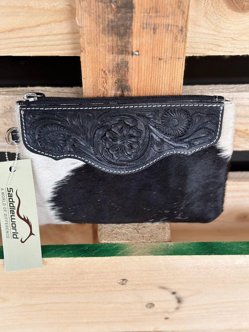 The Design Edge Handbags & Wallets Black/White Para Cowhide Bag (AC41)