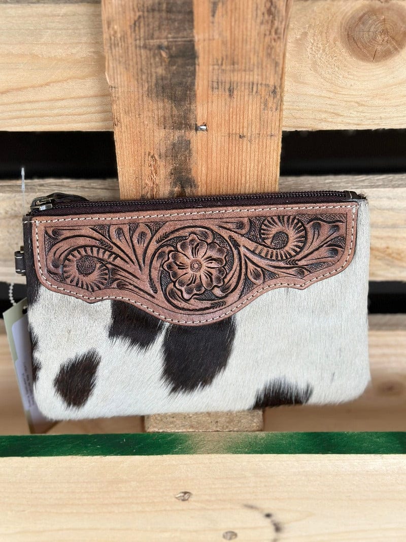 The Design Edge Handbags & Wallets Brown/White Para Cowhide Bag (AC41)