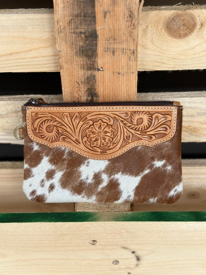 The Design Edge Handbags & Wallets Tan/White Para Cowhide Bag (AC41)