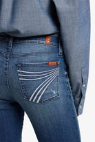 7FAMK Womens Jeans 23R / Lake Blue 7 For All Mankind Jeans Womens Dojo Mid Rise Flare