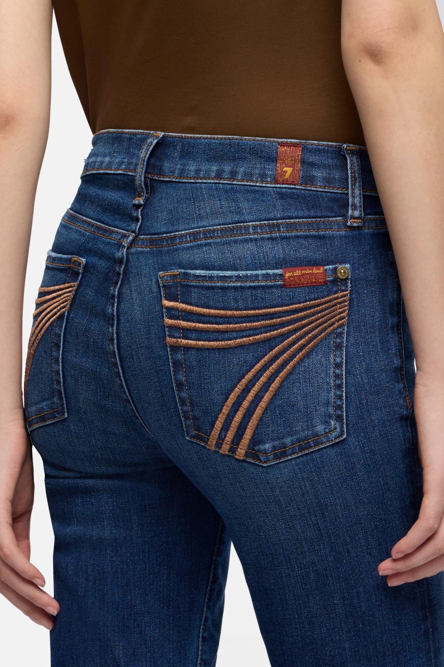 7FAMK Womens Jeans 24x34 / Dark Blue 7 For All Man Kind Jeans Womens Mid Rise Dojo Loom
