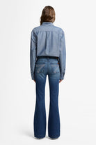 7FAMK Womens Jeans 7 For All Mankind Jeans Womens Dojo Mid Rise Flare