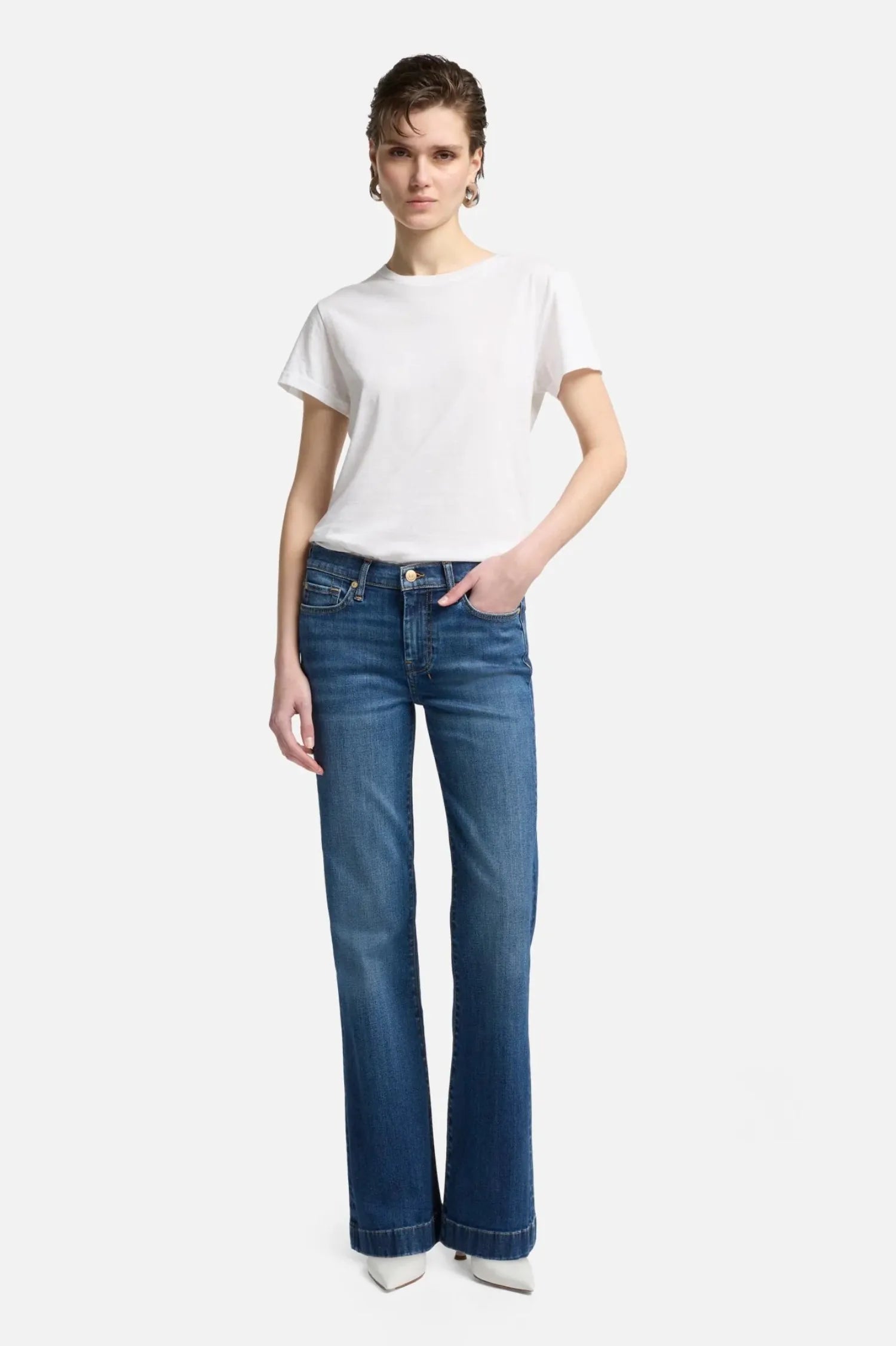 7FAMK Womens Jeans 7 For All ManKind Jeans Womens Dojo Mid Rise Trouser