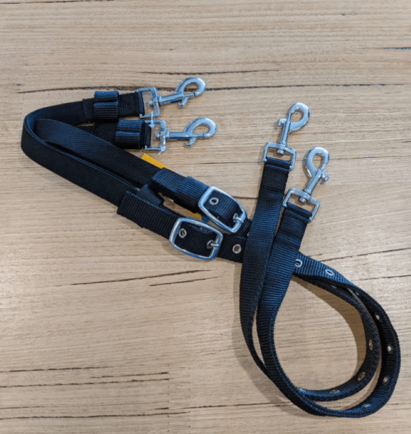 Academy Training Equipment Full / Black Academy Elastic Side Reins (ADSIDE)