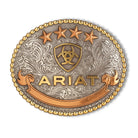 Ariat Belt Accessories Aged Silver/Aged Gold Ariat Belt Buckle Oval Beaded Edge Logo