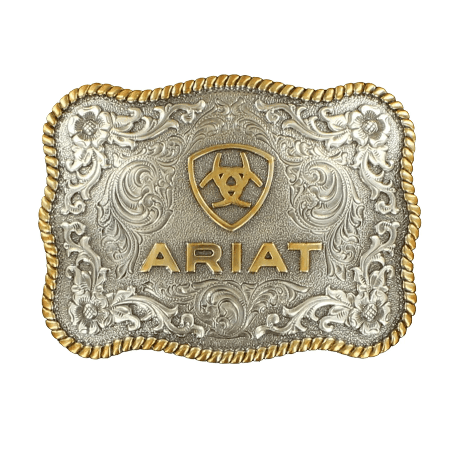 Ariat Belt Accessories Ariat Belt Buckle Antique Silver & Gold