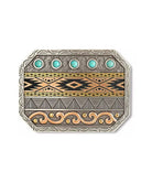 Ariat Belt Accessories Ariat Belt Buckle Retangle Multi Finish Engraved