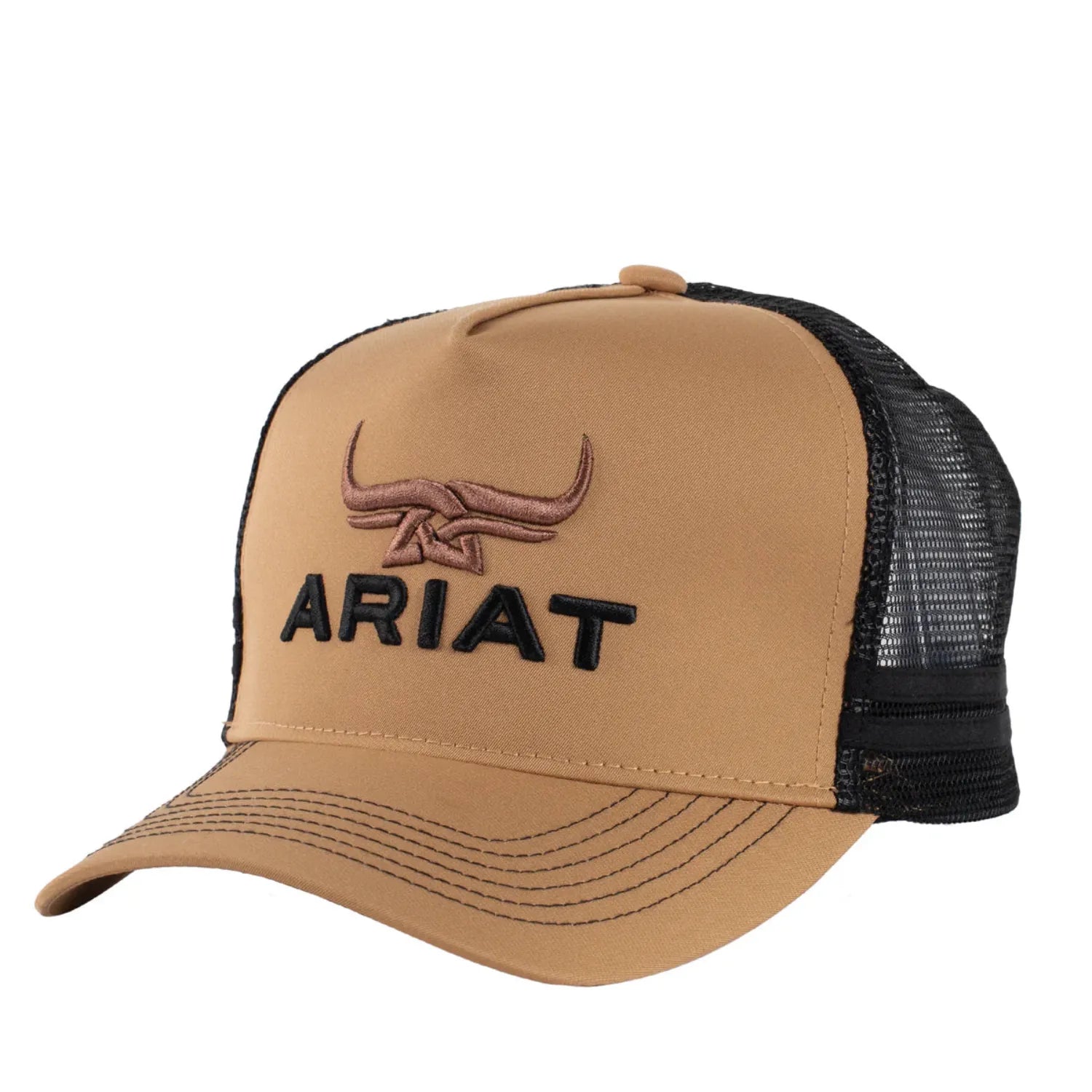 Ariat Caps Black/Khaki Ariat Cap Trucker Bull Horn