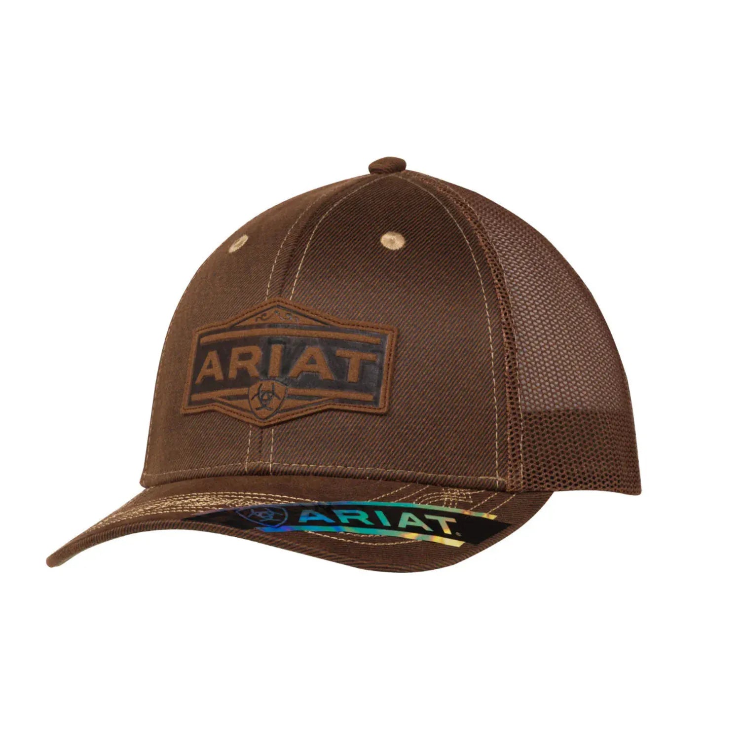 Ariat Caps Brown Ariat Cap Mens Mesh Snapback Vintage Logo