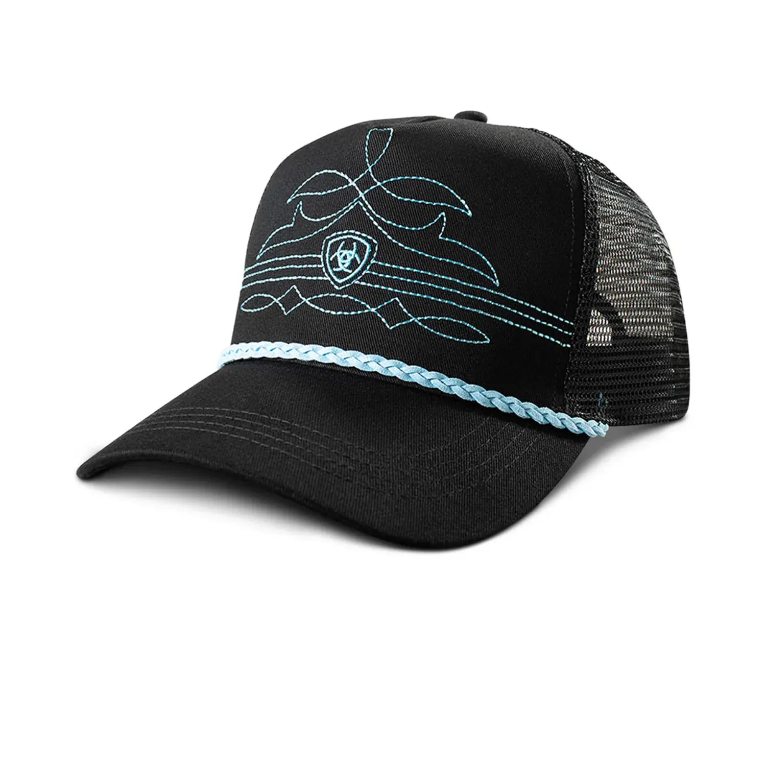 Ariat Caps Turquoise Ariat Cap Womens Ponyflo Snapback Rope Bootstitch