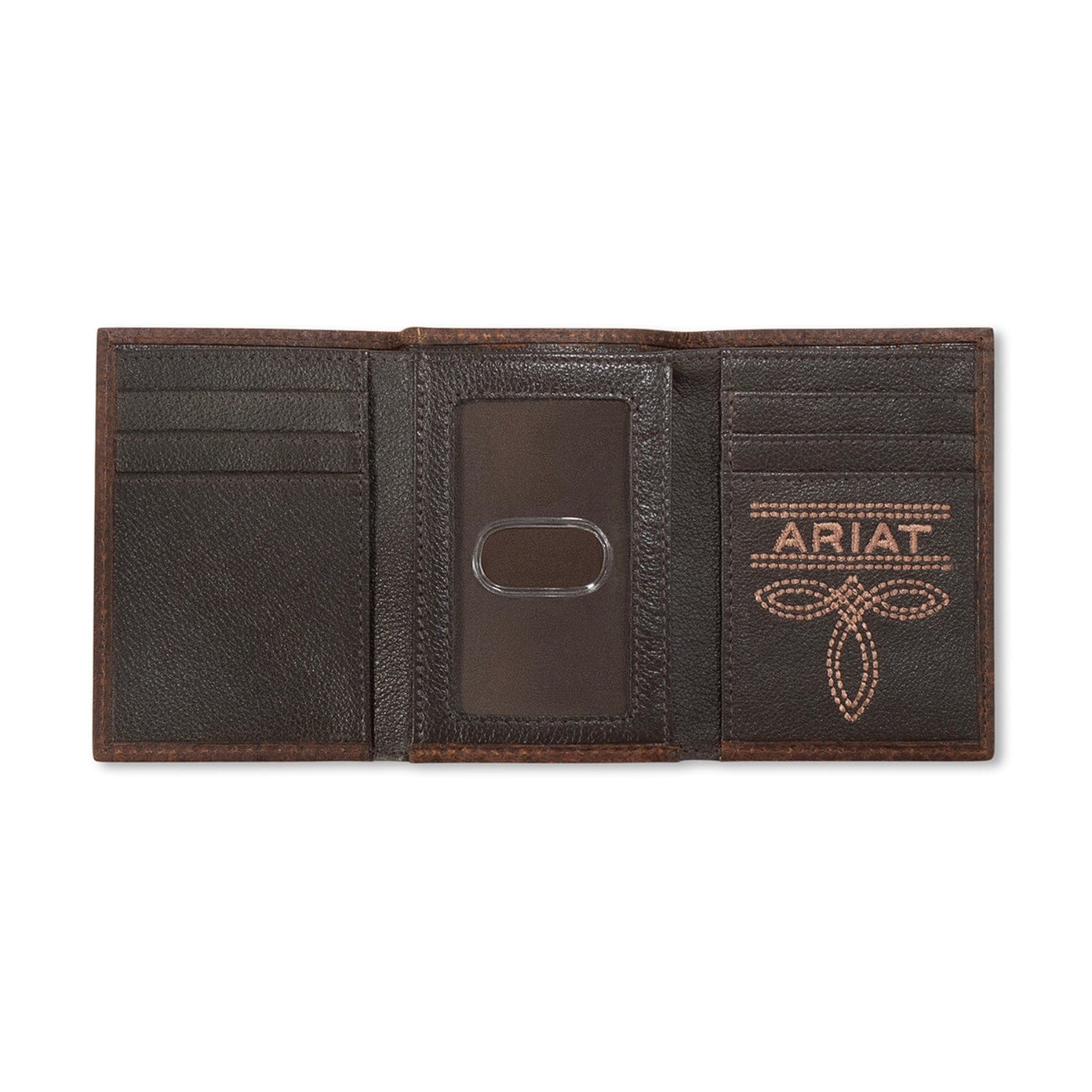 Ariat Handbags - Wallets Brown Ariat Wallet Tri Fold Buck Stitch