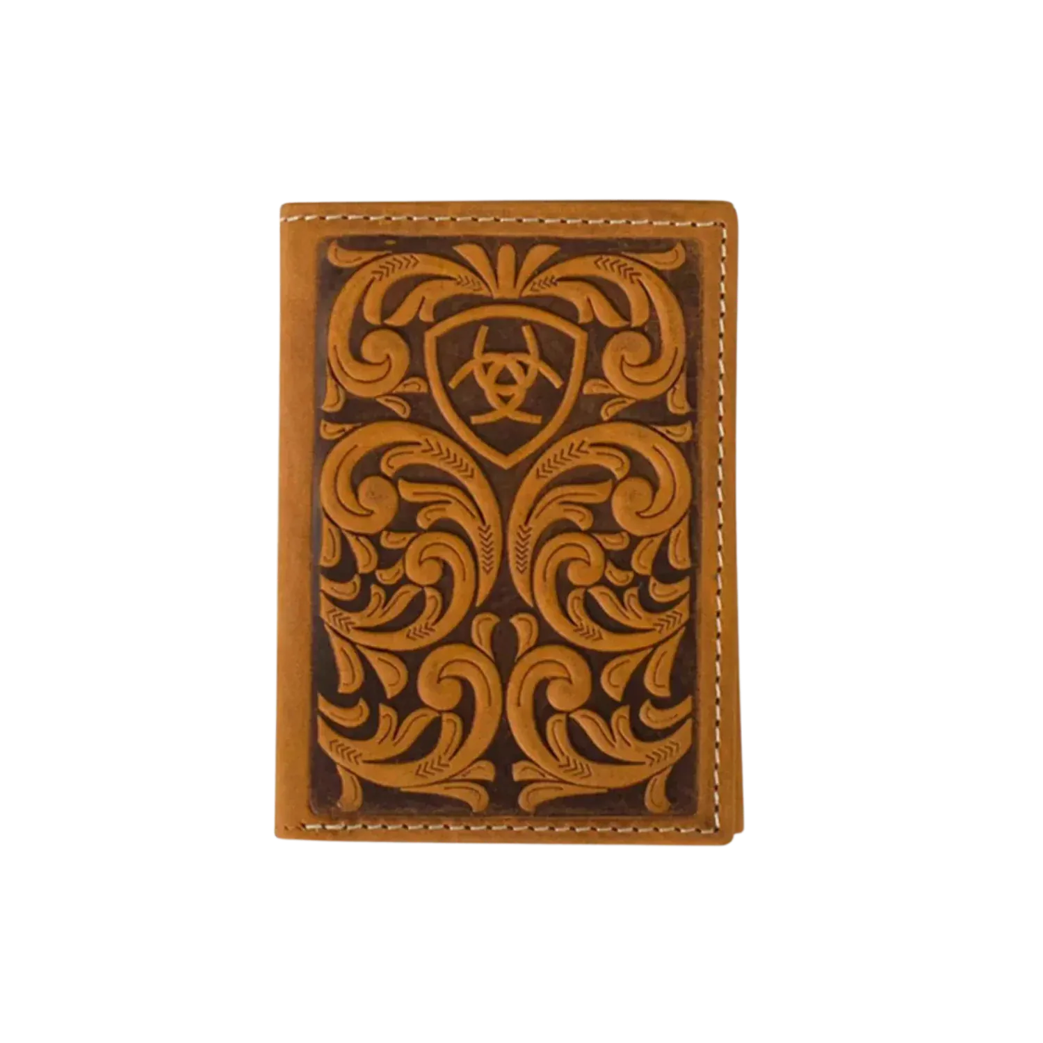 Ariat Handbags - Wallets Brown Ariat Wallet Tri Fold Scrolling Embossed