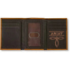 Ariat Handbags - Wallets Brown Ariat Wallet Tri Fold Scrolling Embossed