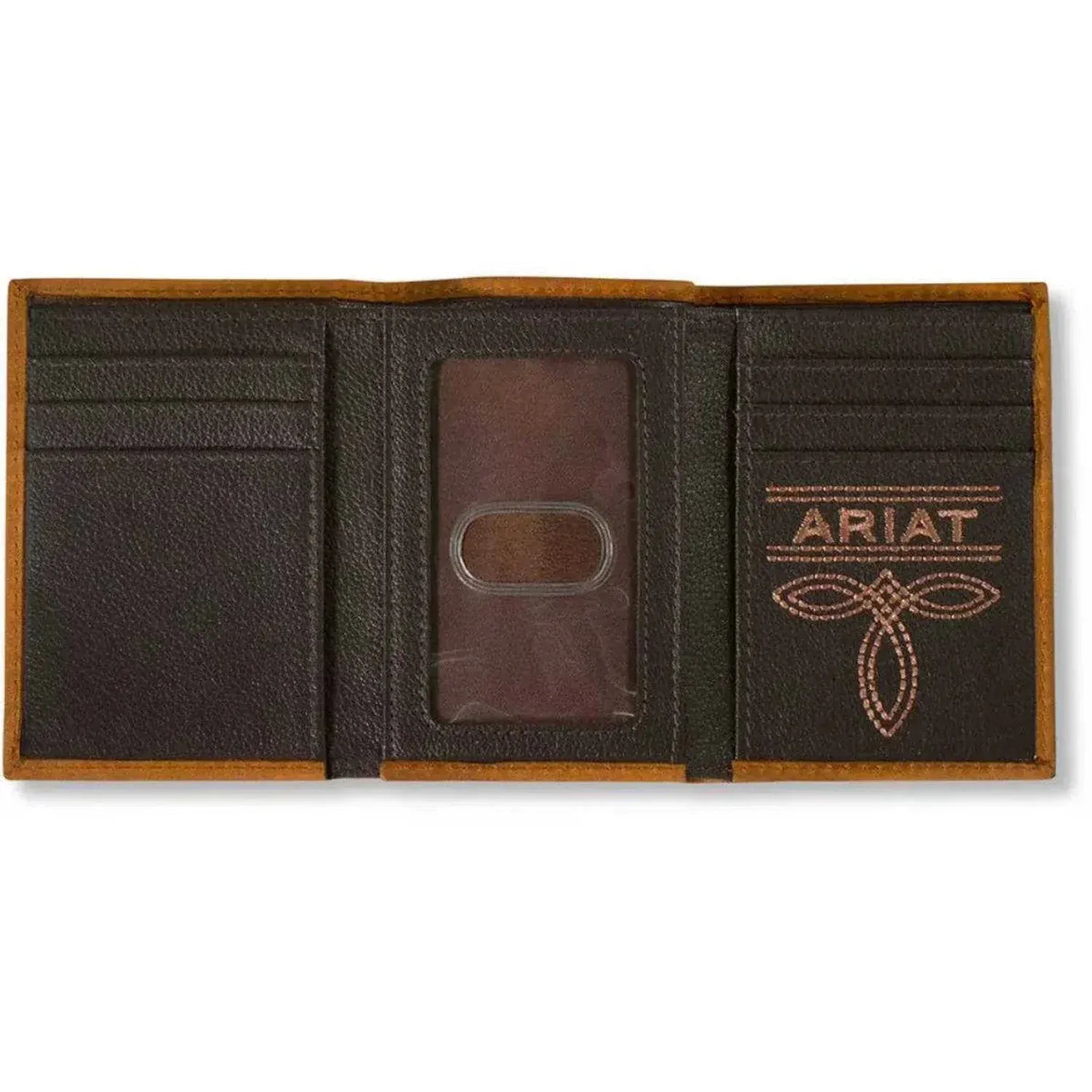 Ariat Handbags - Wallets Brown Ariat Wallet Tri Fold Scrolling Embossed