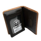 Ariat Handbags - Wallets Tan Ariat Wallet Bi Fold Beasket Weave Floral Shield