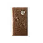 Ariat Handbags - Wallets Tan Ariat Wallet Rodeo Basket Weave Floral Shield