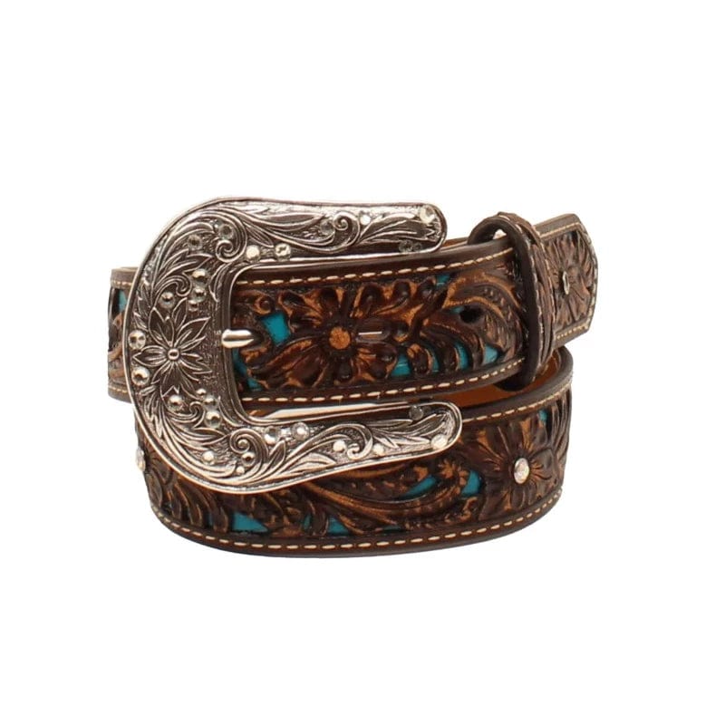 Ariat Kids Belts 20in / Brown Ariat Belt Girls Pierced Floral