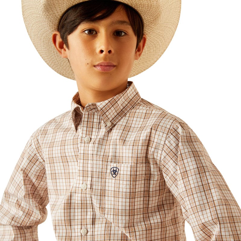 Ariat Kids Shirts M / Light Brown Ariat Shirt Boys Pro Series Jase