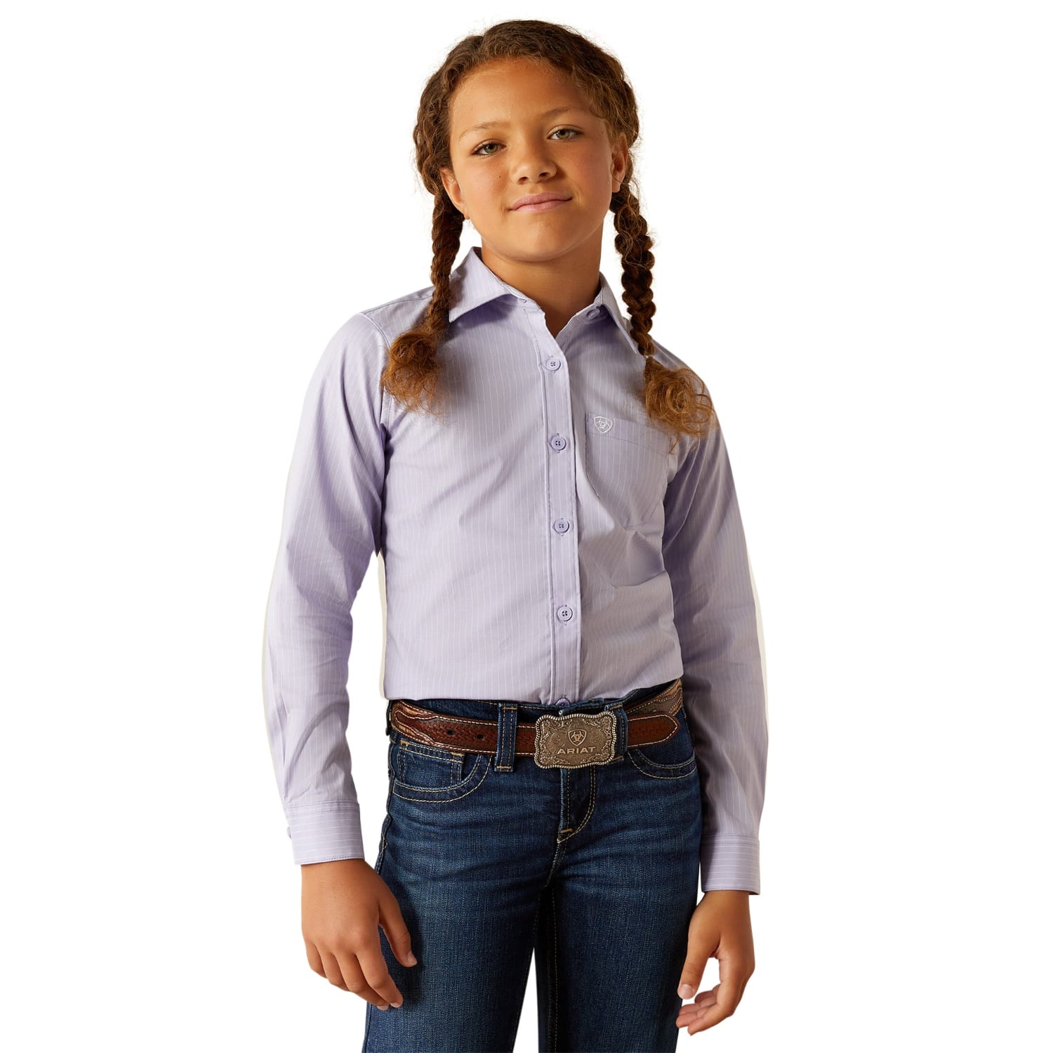 Ariat Kids Shirts M / Sweet Lavender Ariat Shirt Girls Kirby Stripe