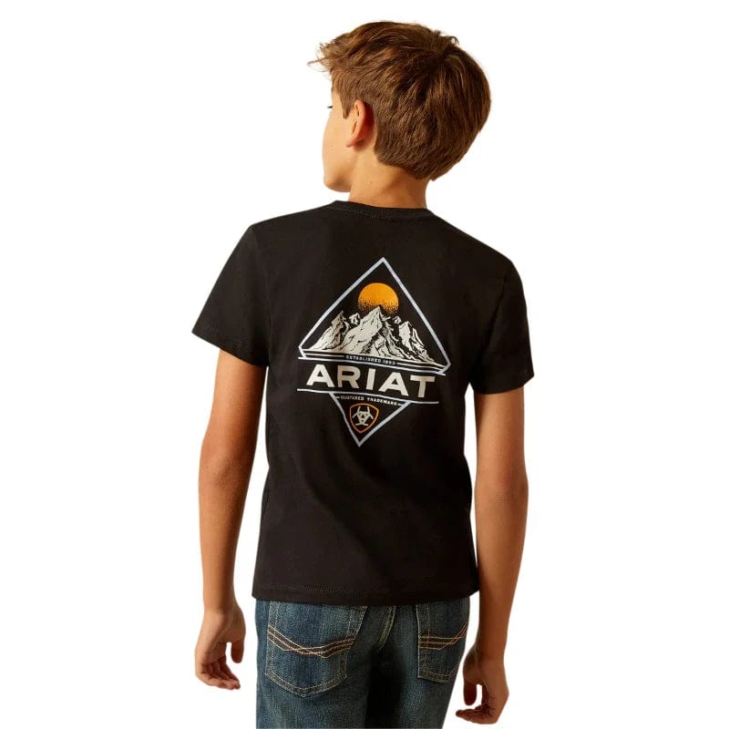 Ariat Kids Shirts S / Black Ariat Tee Boys Diamond Mountain