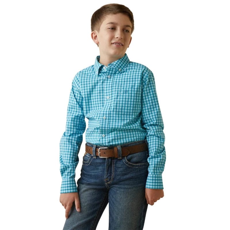 Ariat Kids Shirts XS / Enamel Blue Ariat Shirt Boys Pro Series Kalvin Classic (10043719)