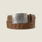 Ariat Mens Belts 32in / Brown Ariat Belt Mens 3D Embossed Logo