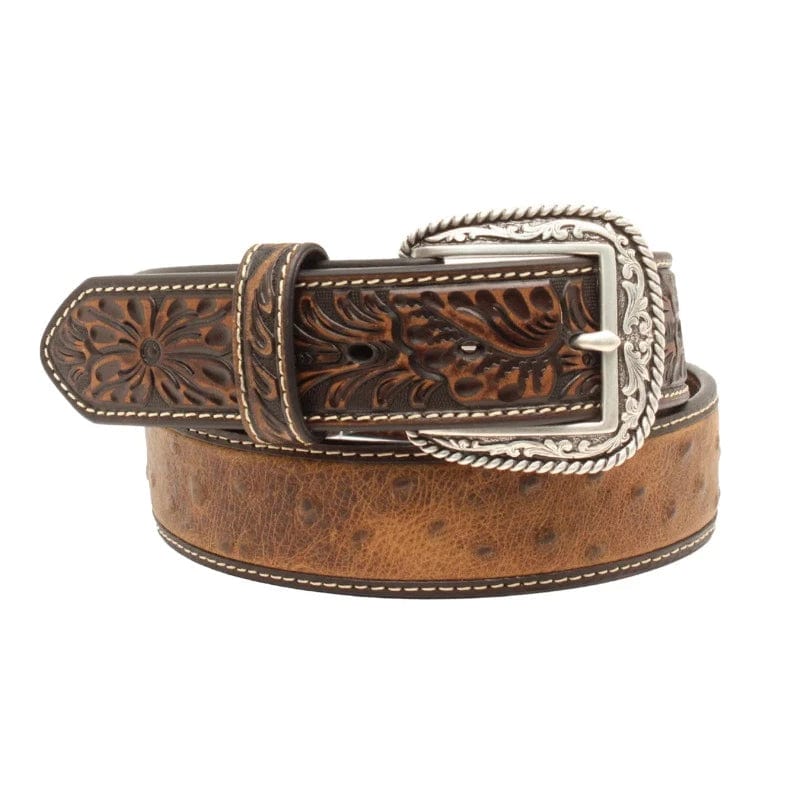 Ariat Mens Belts 34in / Brown Ariat Belt Mens Two-Toned Ostrich Print