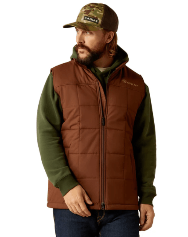 Ariat Mens Jumpers, Jackets & Vests M / Potting Soil Ariat Vest Mens Cruis Insulated