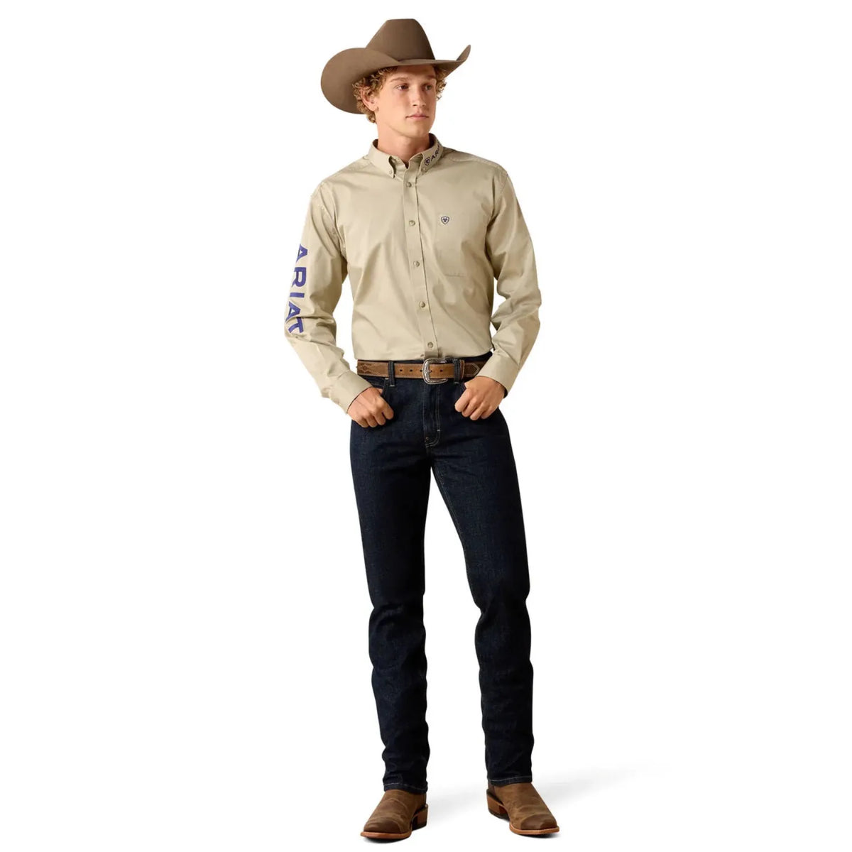 Ariat Mens Shirts Ariat Shirt Mens Team Logo Lightweight Twill Classic Fit